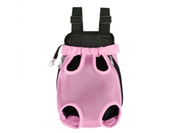 Mochila Rosa Pet Abertura Frontal Ajustável