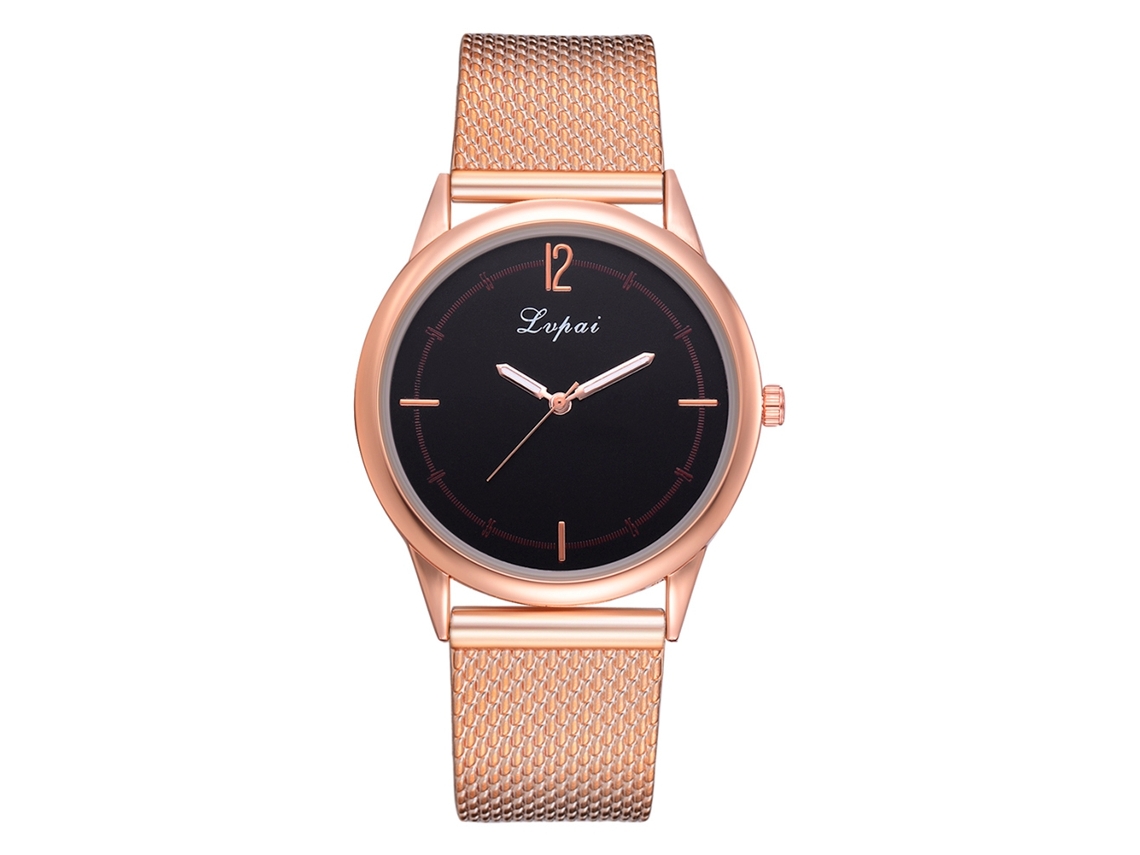 Relógio Feminino de Moda com Pulseira de Silicone Mostrador Redondo Quartzo Lvpai