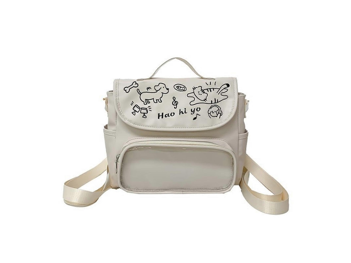 Bolsa De Ombro Moderna Em Couro Pu, Estilo Mensageiro, Com Design Transparente, Acessório Streetwear Estiloso Para Adolescentes, Branca.