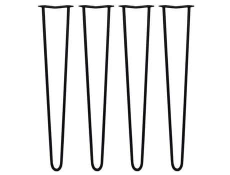 Pernas Skiski 4 Pernas de Mesa em Gancho de Cabelo 71 Cm 2 Hastes de Aço Pretas Espessura 12 Mm