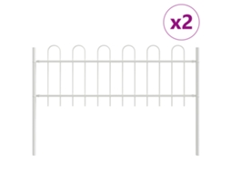 Conjunto 2 Cerca Para Jardim Vidaxl Branco Aço Revestido A Pó (3,4 X 0,6 M)