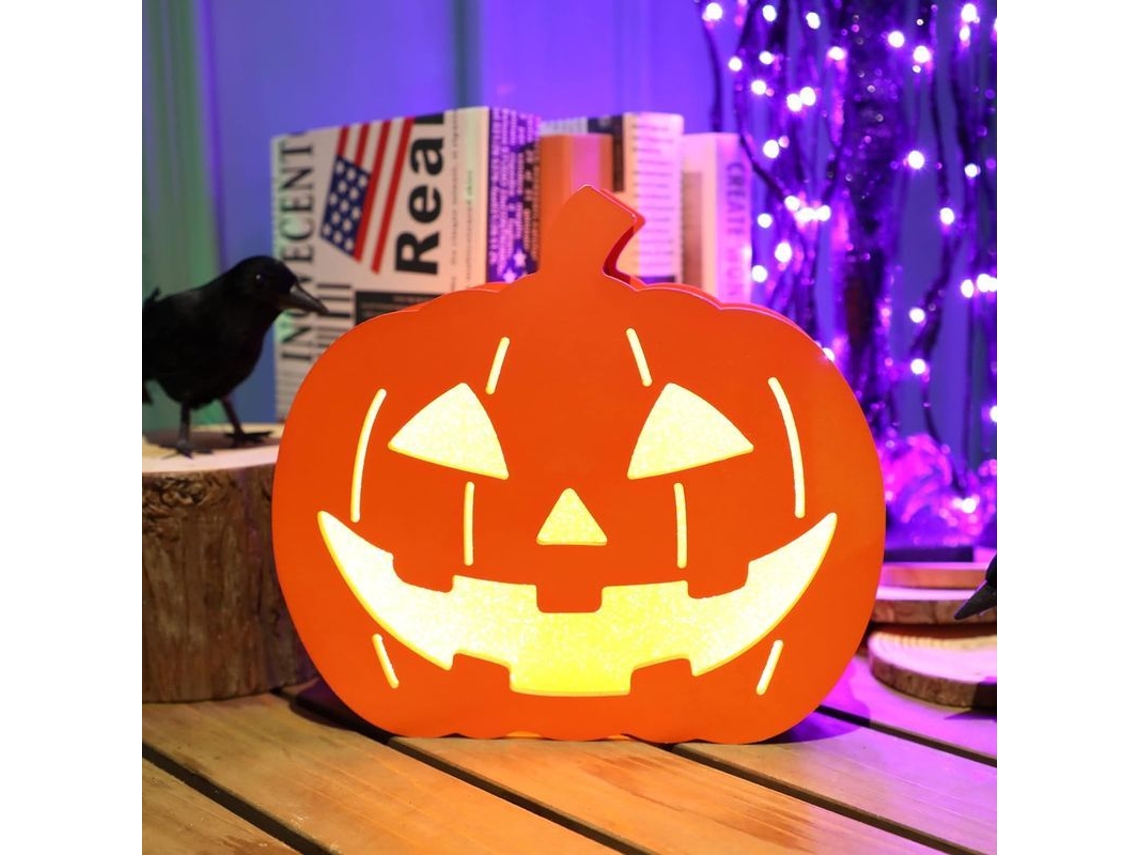 Caixa De Sombra De Abóbora Iluminada Para Halloween, Jack-o-lantern Duplex, Luz Noturna Durável