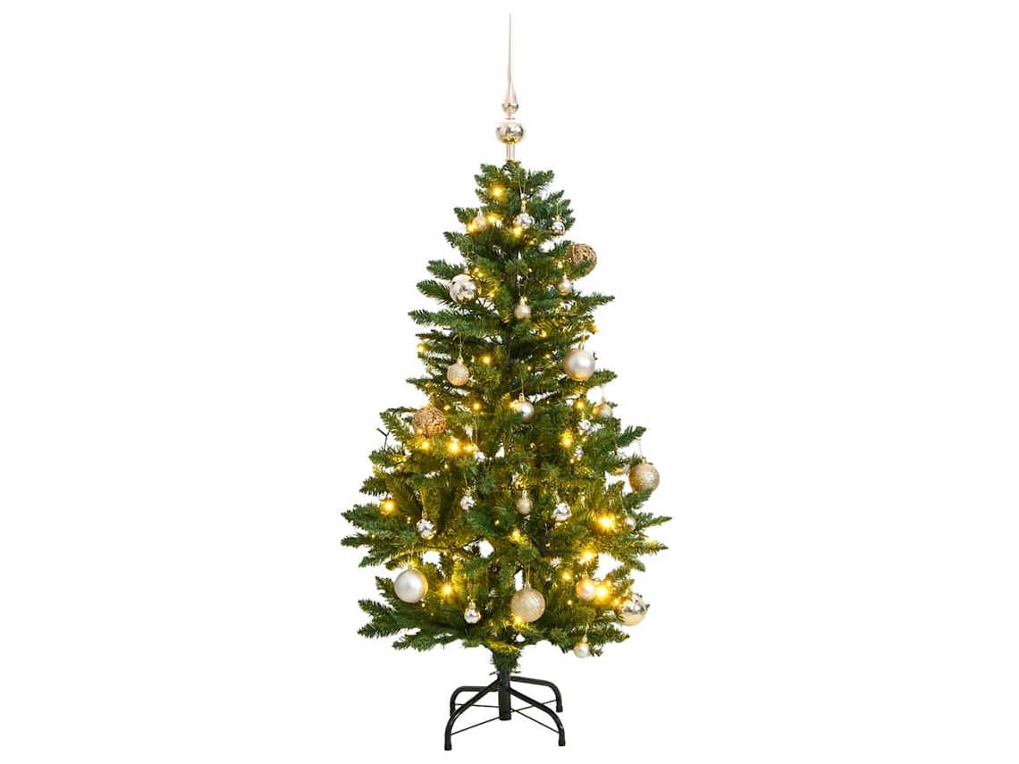Vidaxl Árvore Natal Artificial Articulada C/ 150 Luzes Led+bolas 150cm