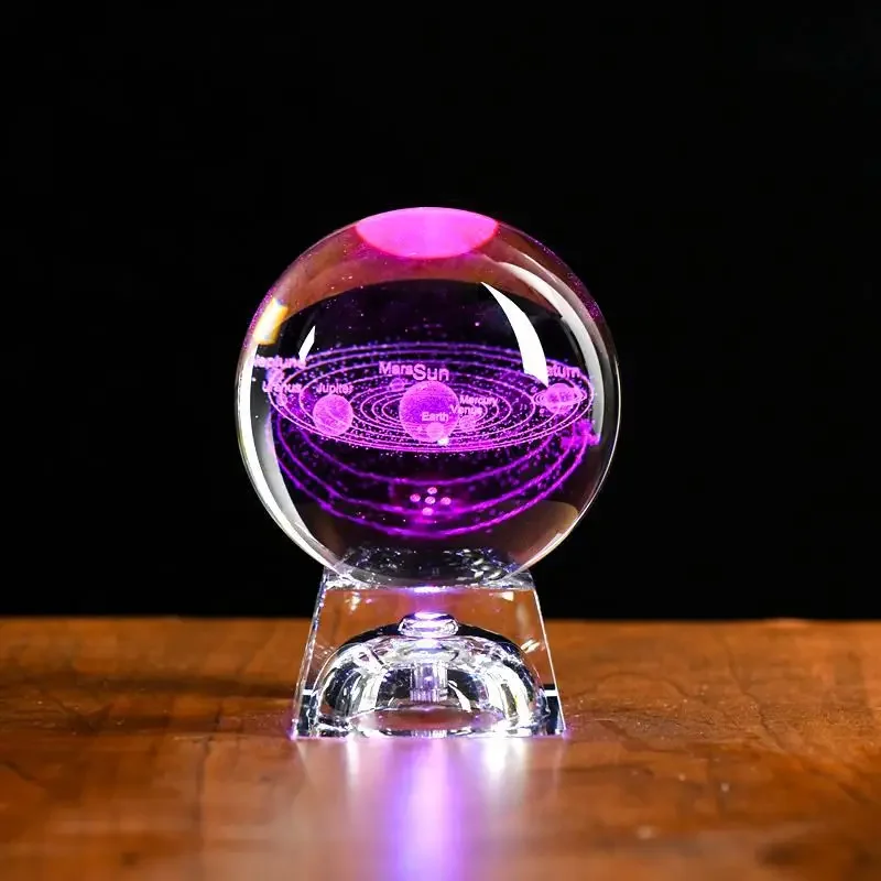Bola de Cristal Led, Bola de Vidro 3d, Decoração para Casa, Enfeite para Presente de Dia Dos Namorados. MDUG