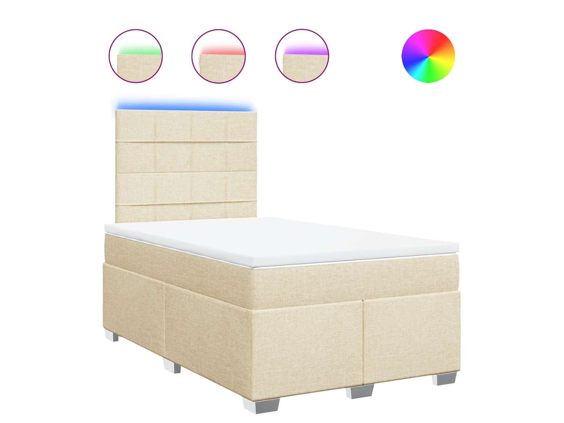 Box Spring Bed, Box Spring Beds Vidaxl Creme Tecido (120 X 200 Cm)