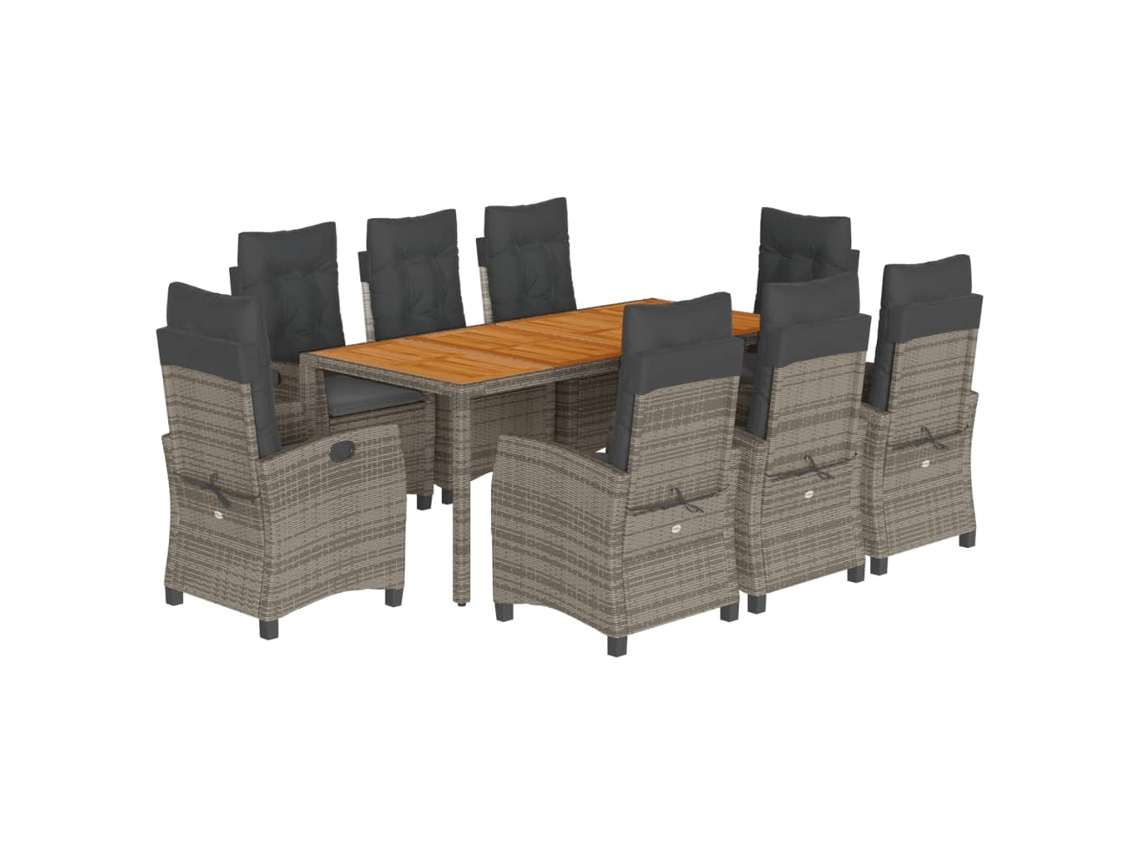 Garden Dining Set, Garden Dining Sets Vidaxl Cinzeto Rattan / Vime (190 Cm Table Length)