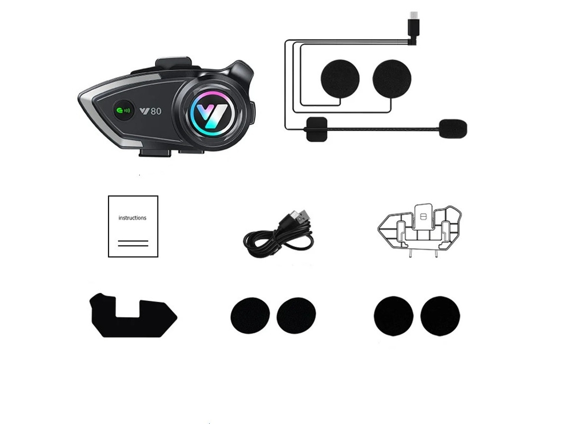 Intercomunicador Capacete Para Moto Yizhood Y80 Preto