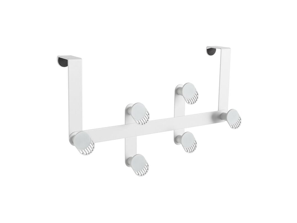 Organizador De Banheiro Com 6 Ganchos Sobre A Porta, Cabide Para Roupas, Toalhas, Suporte Para Banheiro E Cozinha, Ganchos Brancos Aquaforge