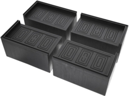 Conjunto de 4 Protetores de Borracha Pretos para Móveis, Que Protegem o Piso e Estabilizam os Móveis. Ideal para Escritório e Cozinha. SFUSHOS