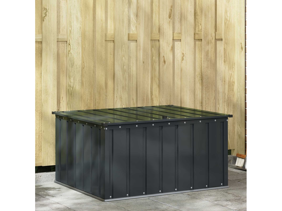 Vidaxl Caixa De Armazenamento Para Jardim Preto 101 X 82 X 50 Cm Aço