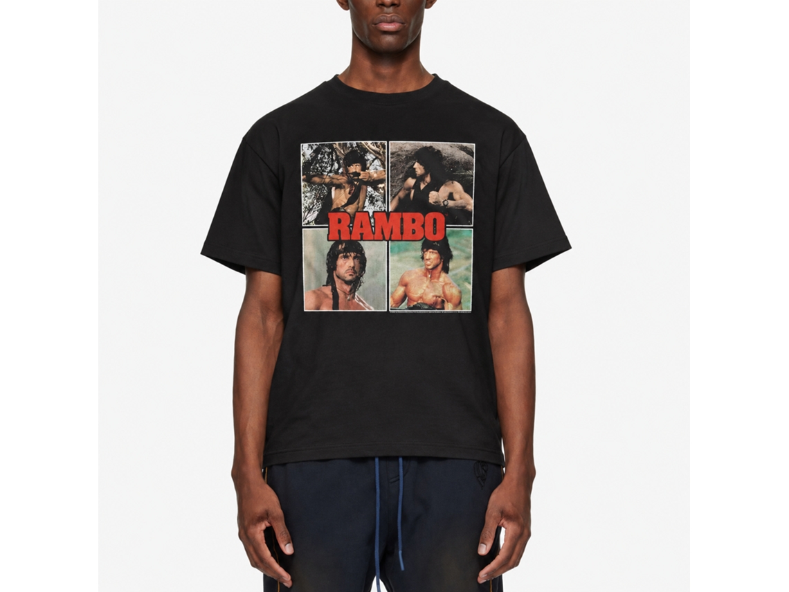 Rockinstone Rambo Movie Multi Image Black Adult T-shirt Size:xxxl