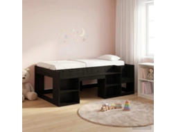 Vidaxl Estrutura De Cama Infantil Com Armazenamento Carvalho Preto