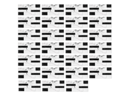 Rebe-27pcs Azulejos De Pared Autoadhesivos Pvc Falso Ladrillo Blanco Negro Para Cocina Baño Resistente Al Desgaste