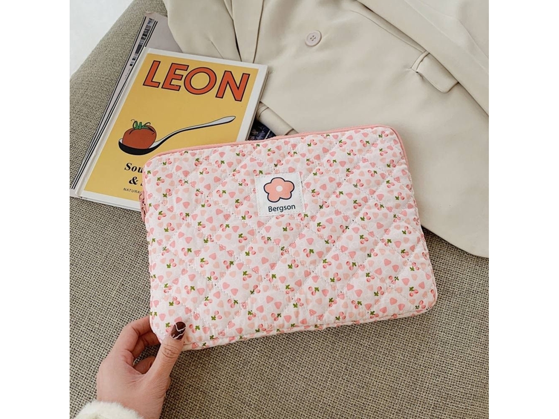 Lurelia Bolsa Para Portátil 11 Polegadas, Resistente À Água, Antichoque, Em Algodão, Rosa