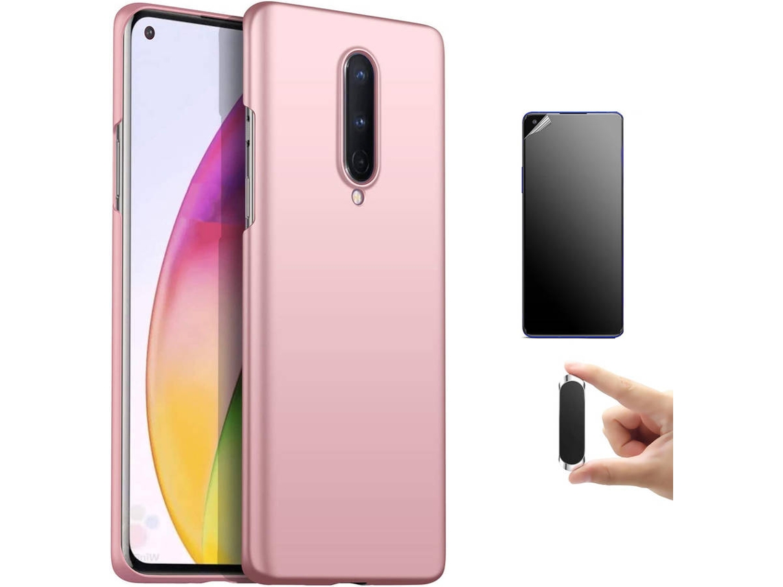 Kit Capa, Película e Suporte Oneplus 8 Ultimatte Turtleshell Rosa