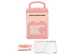 Caja Piggy Bank Electrónica Com Sensor De Impressão Digital E Senha Para Crianças, Caixa Eletrônica Interativa Com Música Rosa