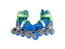 Patins Em Linha Azuis Ajustáveis ​​para Crianças, Tamanho 30 33, Bota Rígida. Street Rider