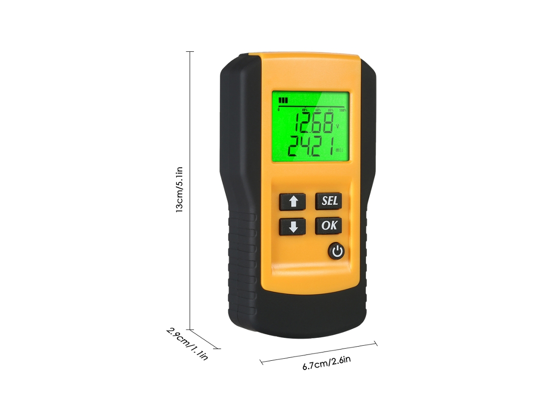 Yuru testador de Bateria Automotivo 12v com Lcd Digital Analisador de Carga e Diagnóstico Veicular