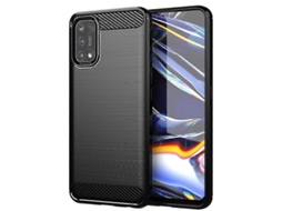 Capa Para Celular Tpu Com Textura Escovada Em Fibra De Carbono
