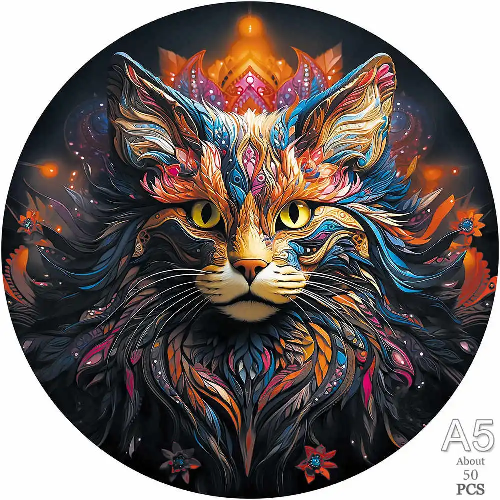 Quebra Cabeça De Madeira Popular Com Gato, Presente Infantil Exclusivo, Jogo De Quebra Cabeça Para Toda A Família, Jogo De Artesan Aquaforge