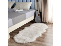Tapete De Pele De Carneiro Sintética, 60 X 120 Cm, Tapete De Cômoda Fofo, Capa De Assento, Lavável À Máquina, Tapete Decorativo Para Sala De Estar E