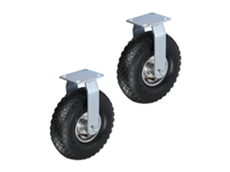 Relaxdays Conjunto De 2 Rodízios, Pneus 3.00-4, Roda Pesada, Rodízio Em Aço, Até 120 Kg, Preto/prata