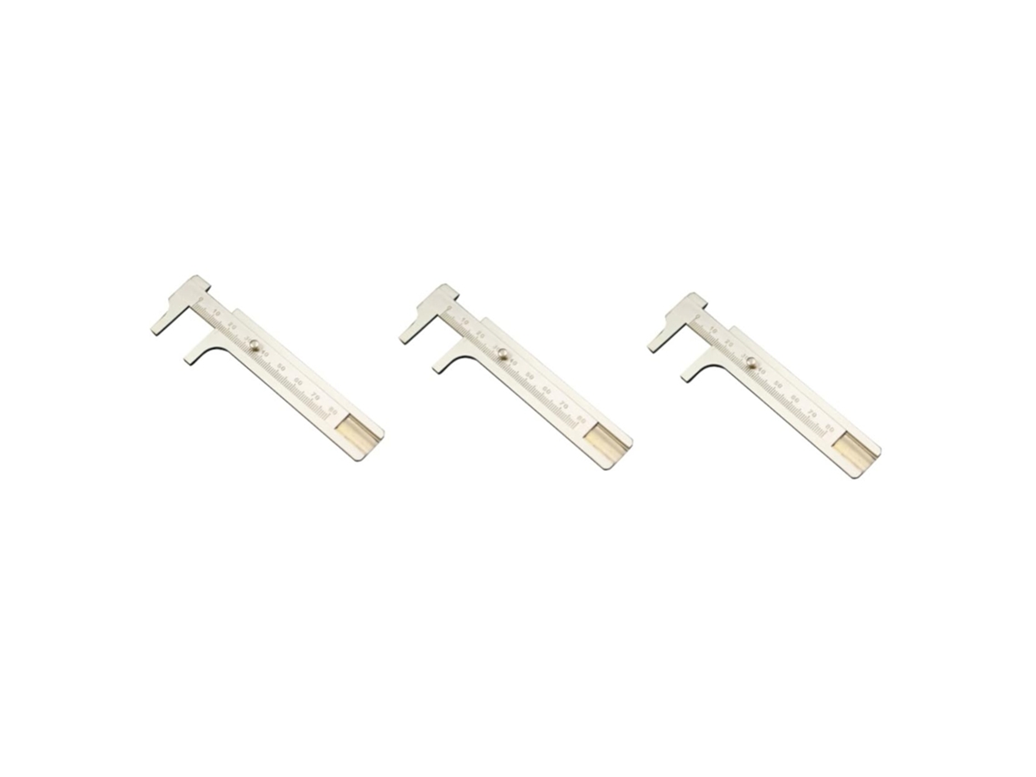 Conjunto De 3 Micrômetros De Corrediça De Cobre Em Estilo Antigo Com Base Em Latão (mini)