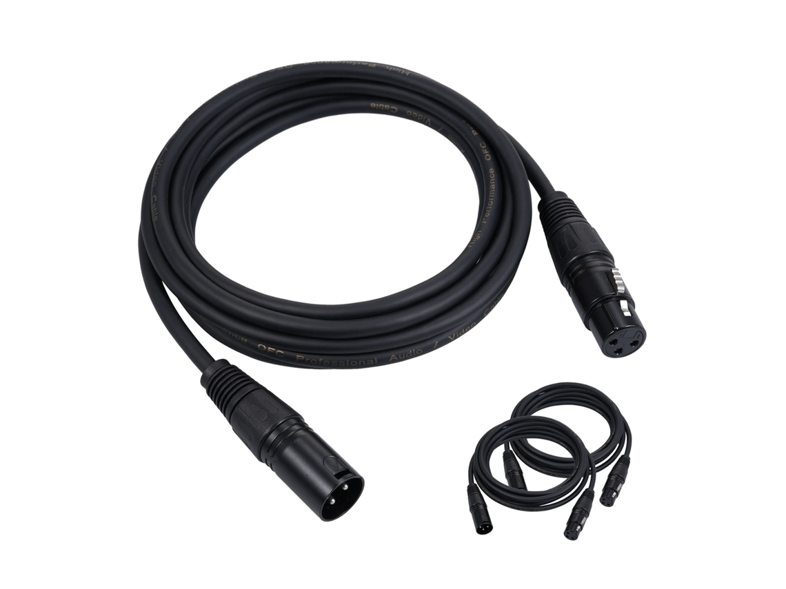 Cabo Dmx512 XLR Preto com Design Cannon compatível com Sinal Dmx e Microfone S/MARCA
