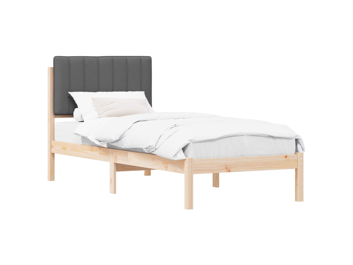 Estrutura de Cama com Cabeceira Estofada Cinza Escuro MAISON EXCLUSIVE