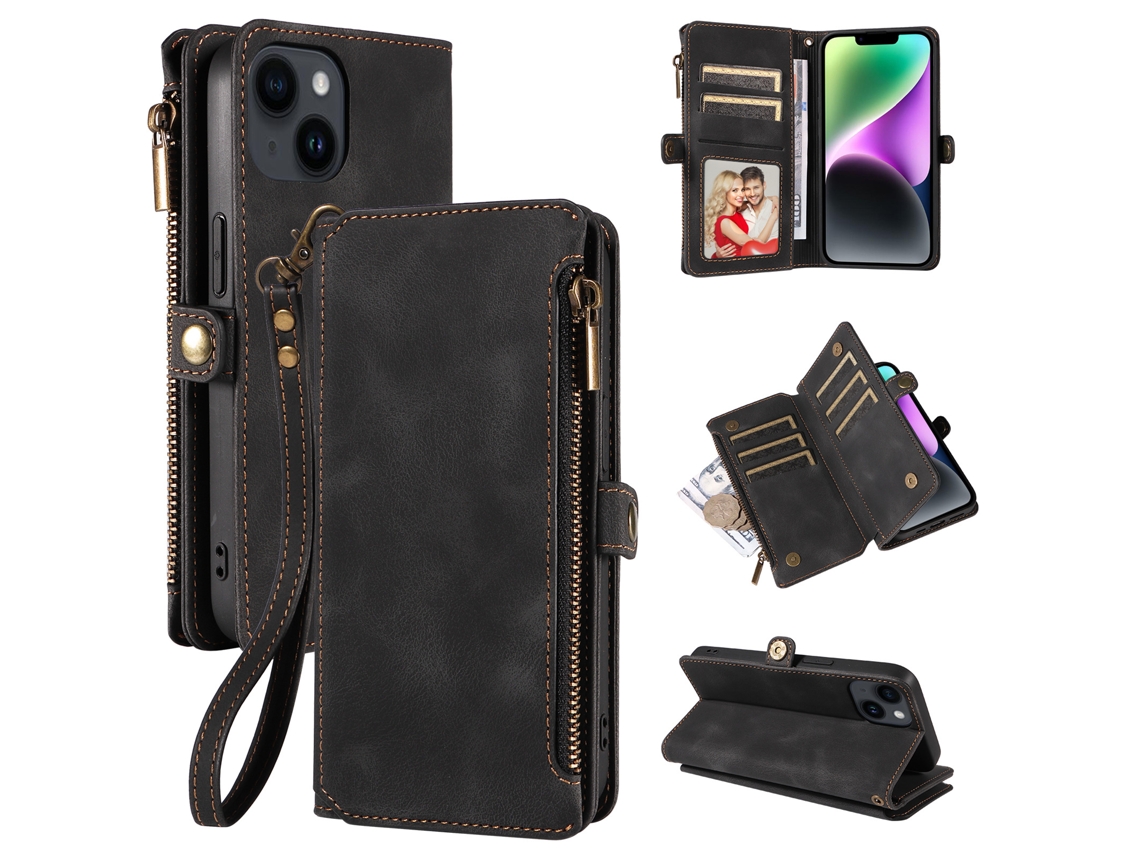 Capa Carteira Para Iphone, Compatível Com Iphone.preto - Iphone 15 Pro Max