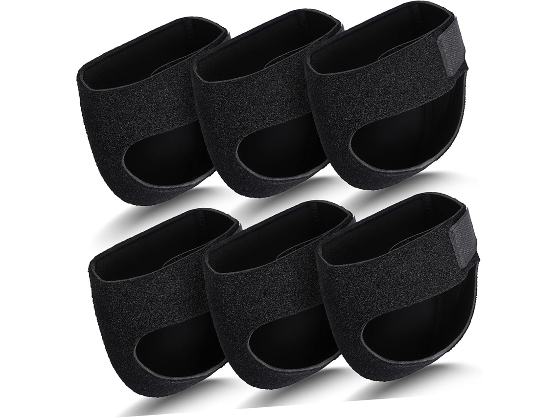 3 Pares De Protetores Calcanhar Pretos, Tamanho G, Confortáveis E Flexíveis, Para Fascite Plantar E Rachaduras Nos