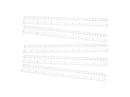 Régua de plástico transparente Nuobesty, conjunto de 5 peças, para medir linhas e centímetros, ideal para