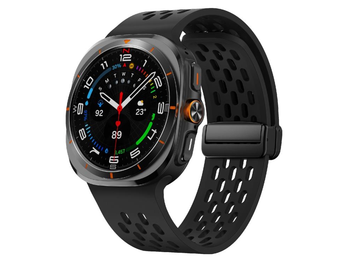 Bracelete Para Samsung Galaxy Watch Ultra (47mm) - Malha Magnética De Silicone - Preta