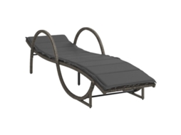 Espreguiçadeira com Almofadão Cinzento Pe Vime MAISON EXCLUSIVE (60x199x42 cm)