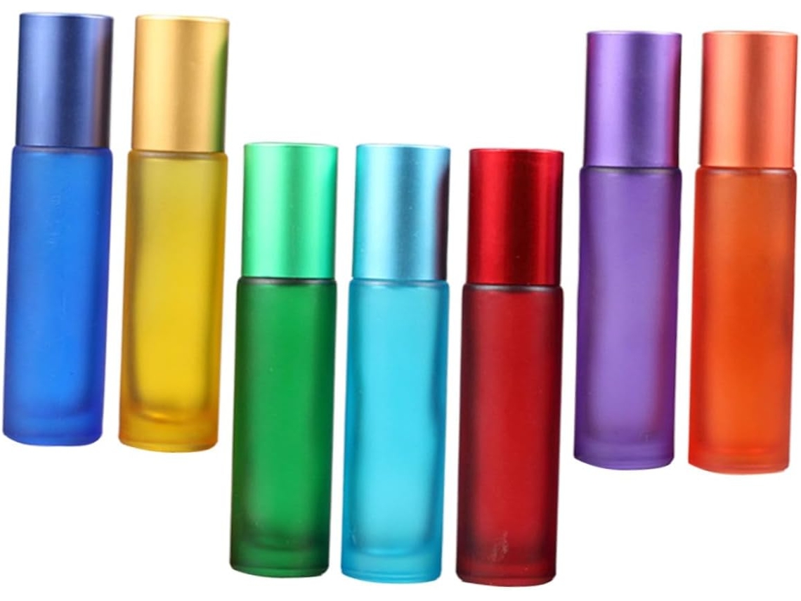 De 7 Frascos De Viagem Vazios E Recarregáveis Para Perfume Ou Óleo Essencial, Em Cores Sortidas.