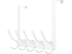 Cabide de Porta com 5 Ganchos para Roupas, Toalhas e Jaquetas BRILVIBERA (branco)