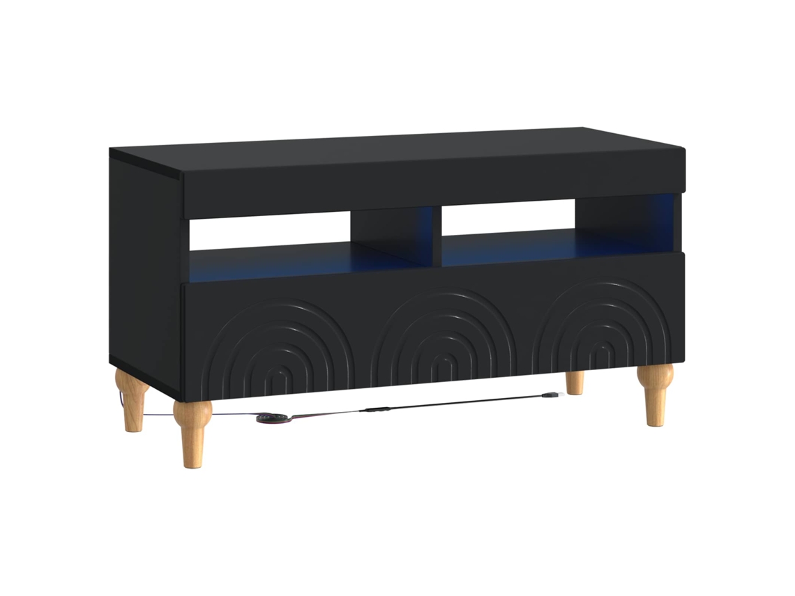 Vidaxl Gabinete De Tv Led Preto Derivados De Madeira