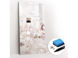 Quadro Magnético De Parede Flores De Peónia Para O Quarto Das Crianças Espelharte (60x120 Cm)