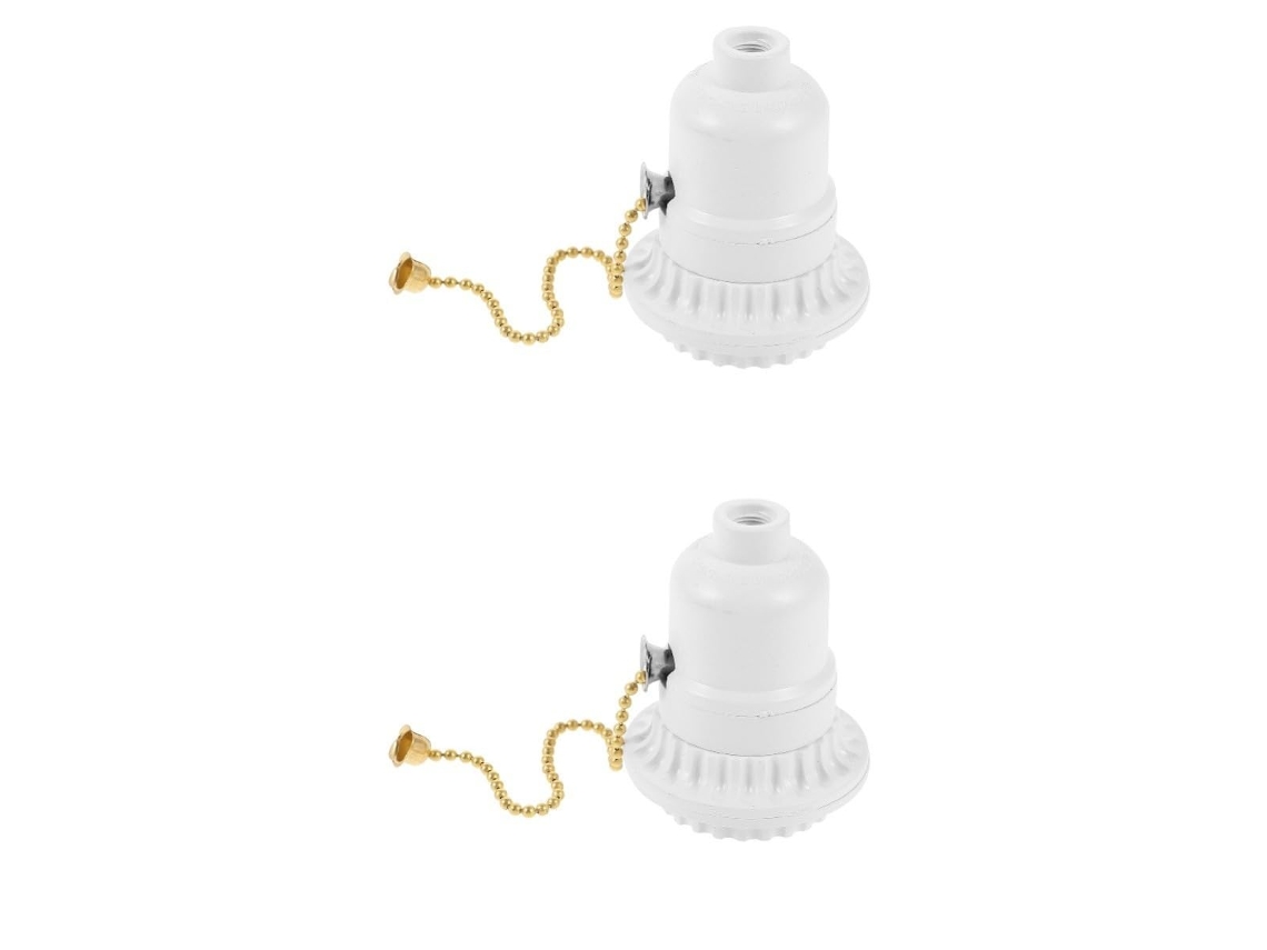 Conjunto De 2 Soquetes Para Lâmpada Com Interruptor De Corrente, Cabeça