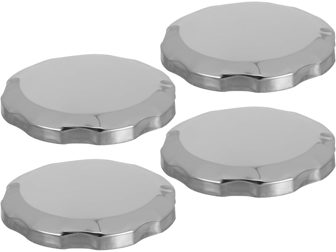 Conjunto de 4 tampas metálicas para tanque de combustível para motores pequenos GX120 e GX200.