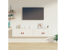Vidaxl Armários De Parede 2 Pcs 80x30x30 Cm Pinho Maciço Branco