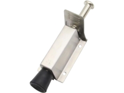Fixador De Porta Em Aço Inoxidável Com Base De Borracha, Acessório De Fixação Segura, Preto (1 Peça).