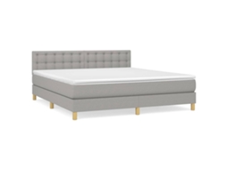 Cama com Molas/Colchão 160x200 Cm em Tecido Cinzento Claro MAISON EXCLUSIVE