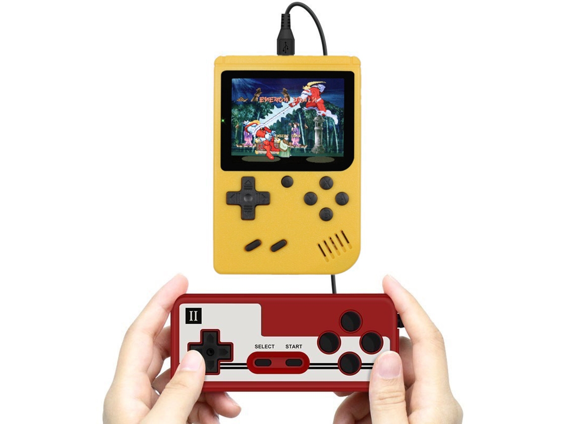Console de videogame portátil Slowmoose Retro com tela de 3,0 polegadas (amarelo)