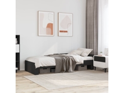 Vidaxl Estrutura De Cama 75x190 Cm Derivados De Madeira Preto