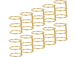 Conjunto de 10 argolas metálicas douradas Hemoton, 3 furos, 30 mm, mini clipes para pastas, pastas de estudo e folhetos soltos.