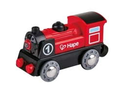 2026 tren de Madera Motorizado Con Batería para Niños, Locomotora N.° 1, Juego de Vías Rojas.