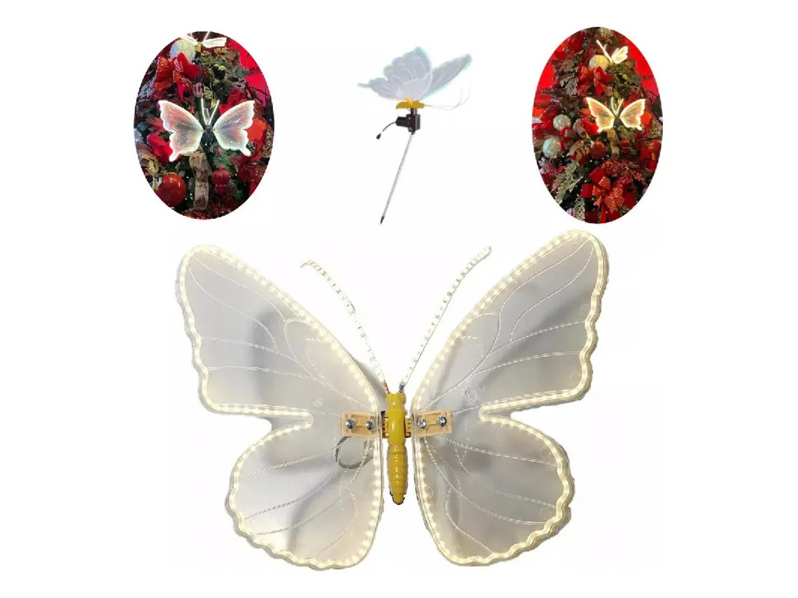 Luzes Led Borboleta Compatível Jardim Ou Árvore