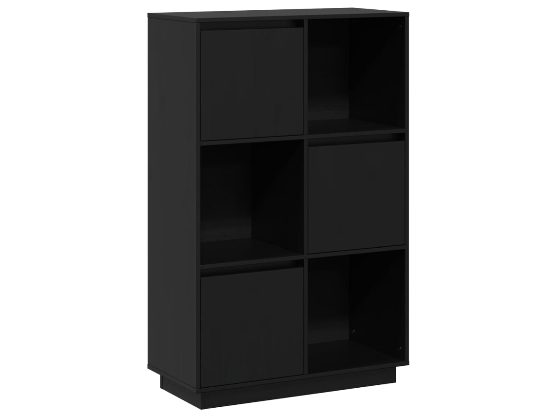 Aparador Alto 74x35x117 Cm Pinho Maciço Preto MAISON EXCLUSIVE