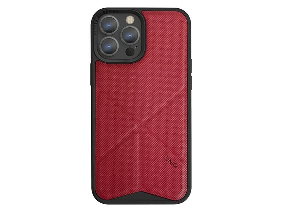 Capa Magsafe para iPhone 13 Pro UNIQ Pele Sintética Vermelho